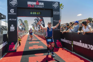 Team Operation Rebound crossing finish of IRONMAN 70.3