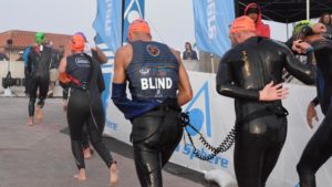 Ironman 70.3 Oceanside blind athletes