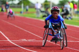 Girl in Wheelchair at Track Race