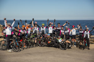 Million Dollar Challenge cyclists outside of Big Sur during the 2018 ride