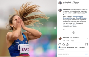 Sydney Barta winning gold at Parapan American Games
