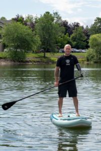 Chris Manning on paddleboard in Idaho