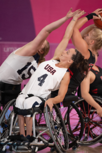 Megan Blunk playing basketball for Team USA in 2019