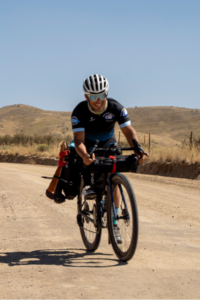 Mohamed Lahna riding a bike in Idaho