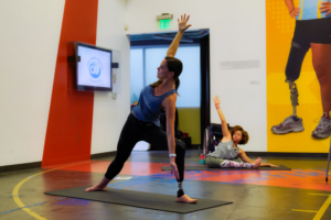 Tara Butcher and Luzi Skye Adaptive Yoga Session at CAF
