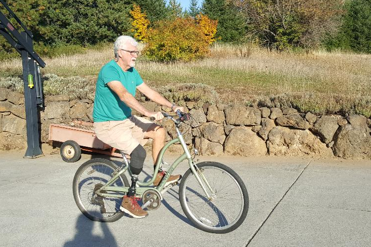 Bob O’Dell riding a bicycle