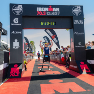 Rudy at Ironman 70.3 Oceanside Finish Line