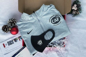 CAF light grey long sleeve pull over with CAF branded mask in gift box