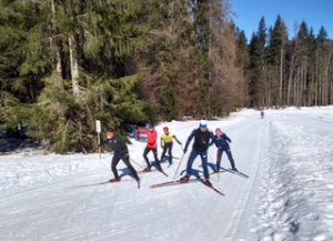 Skiing cross country at Slovenia World Cup