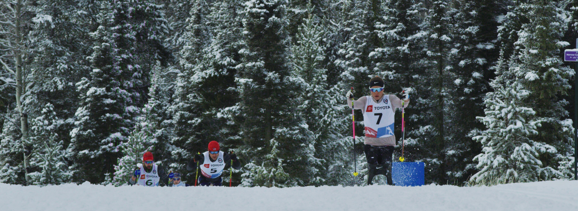 Oksana Masters in sit ski skiing in snow