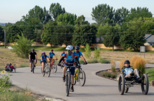 CAF Idaho Cycle Club riding on a path