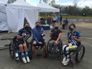 Womens Adaptive Cycling Team at Huntsville Time Trials with medals