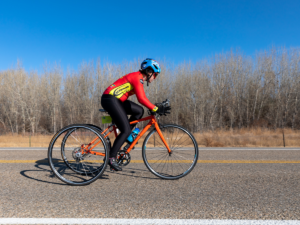 Ellie Kennedy racing on bike at CAF-Idaho Cycling Time Trials 2020 Nampa