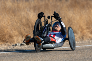 Will Groulx on handcycle in Boise Time Trials 2021