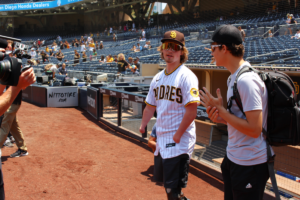 Landis Sims with Friend Ethan at Petco Park