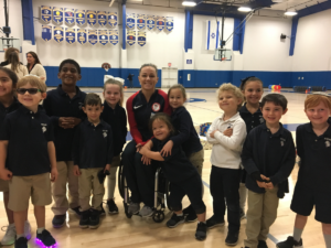 Megan Blunk with San Diego Jewish Academy Students before Jogathon