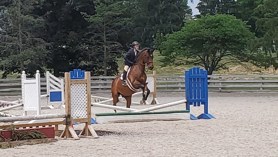 Sara Oldenski horse jumping in competition