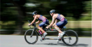 Amy Dixon and Christy Frittz on Tandem Bike