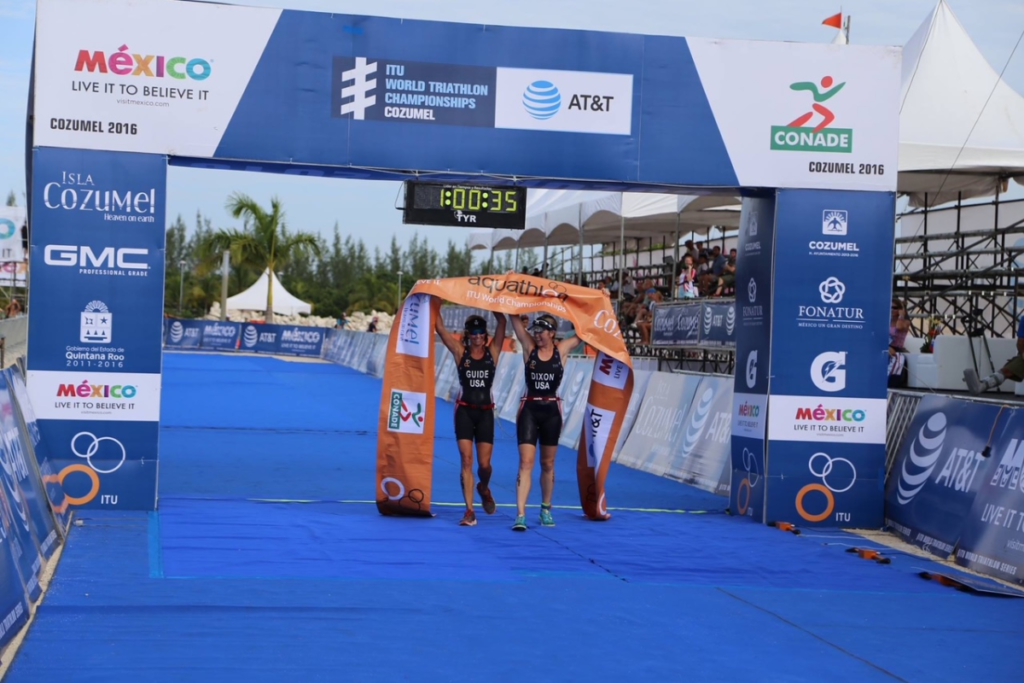 Christy Fritts with Amy Dixon at Conade Cozumel 2016 Finish Line