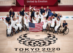 Team USA 2020 Men’s Wheelchair Basketball Team with Gold Medals