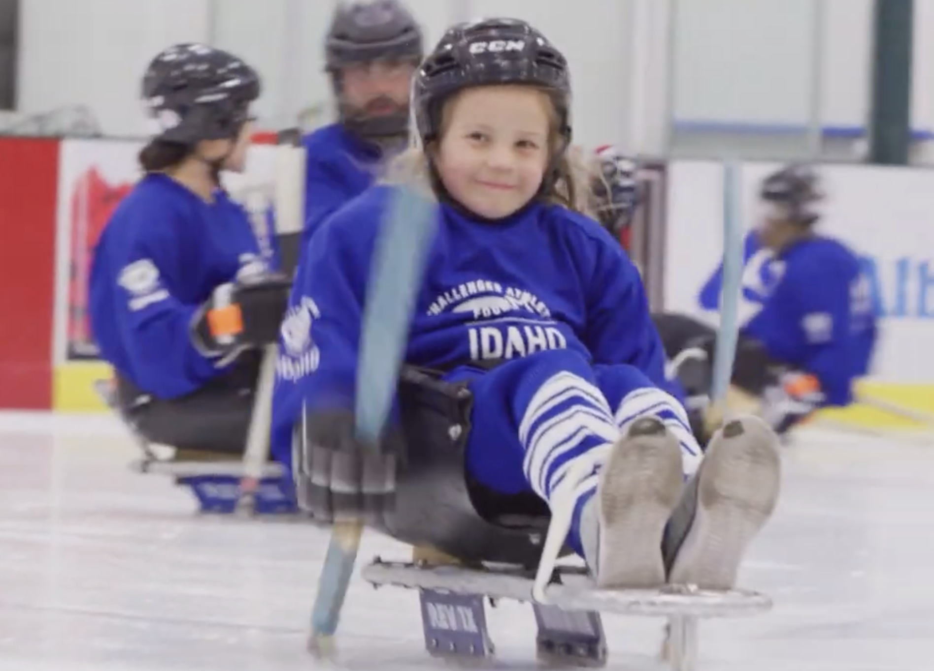 Children enjoying ice sports at a CAF Idaho clinic