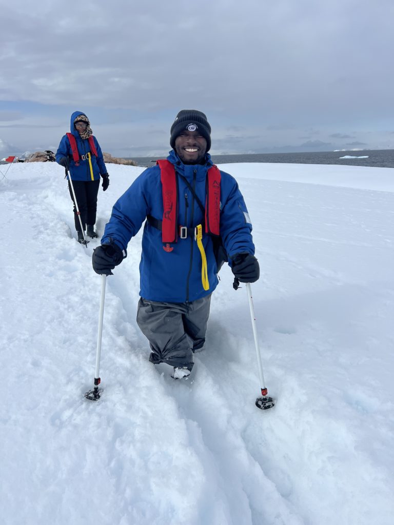 Roderick Sewell of Challenged Athletes Foundation in Antartica 