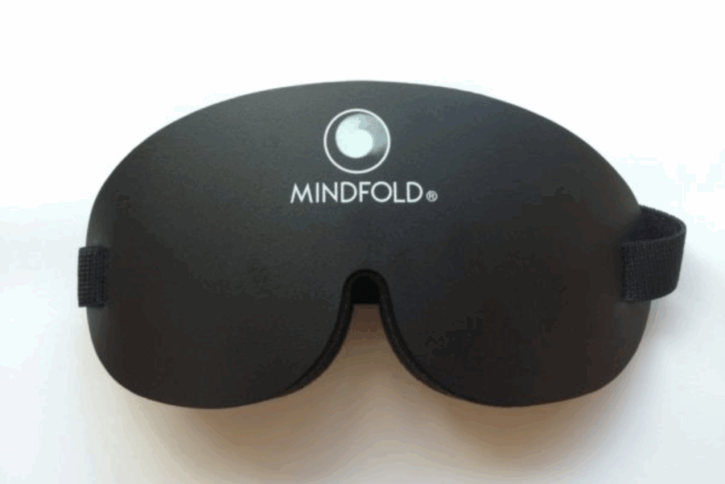 Black Mindfold blindfold used in beep baseball to ensure all players compete without vision.