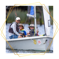 Athletes sailing together during a CAF adaptive sailing program on the water