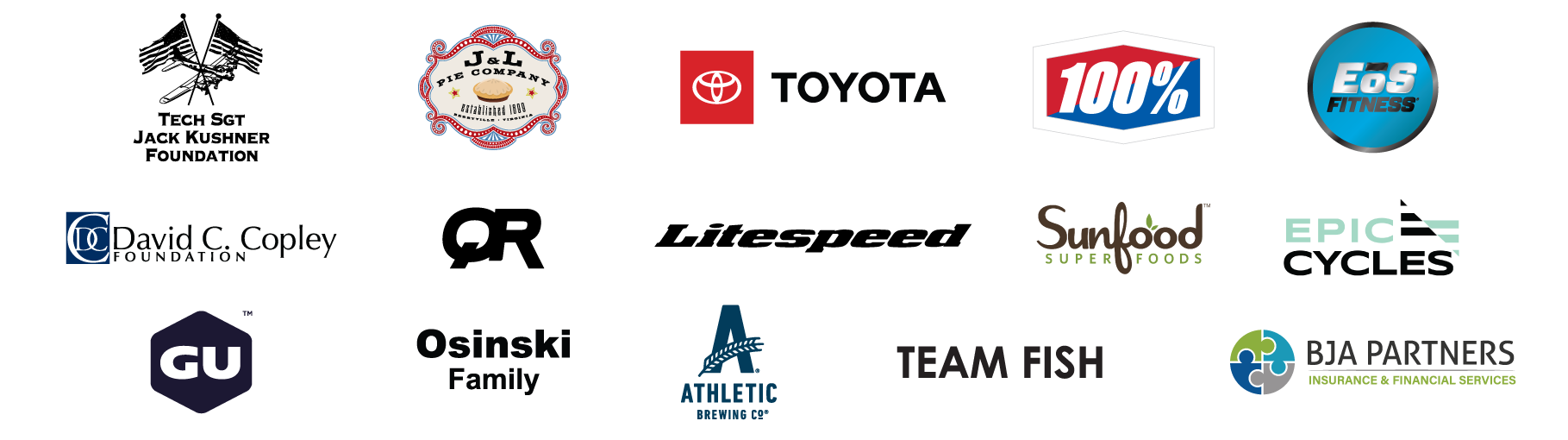 2026 CAF Cycling Club Sponsors Listing